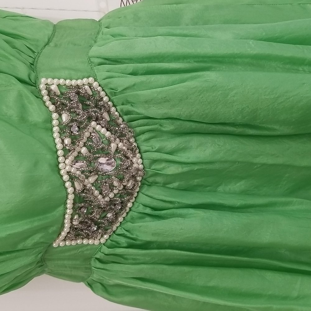 WALTER Green Silk Beaded Top Size 6 NWT - Picture 2 of 5